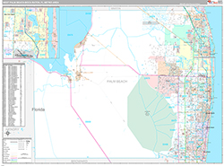 West Palm Beach-Boca Raton Metro Area Wall Map Premium Style 2026